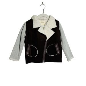 Boy + Girl faux shearling brown cream Jacket UNISEX